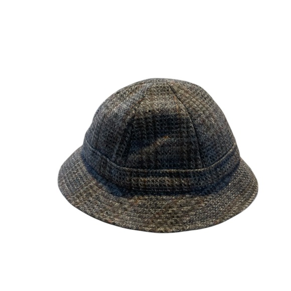 Women’s Vintage Irish Donegal Tweed 100% Wool Hand Woven Bucket Textured Hat L